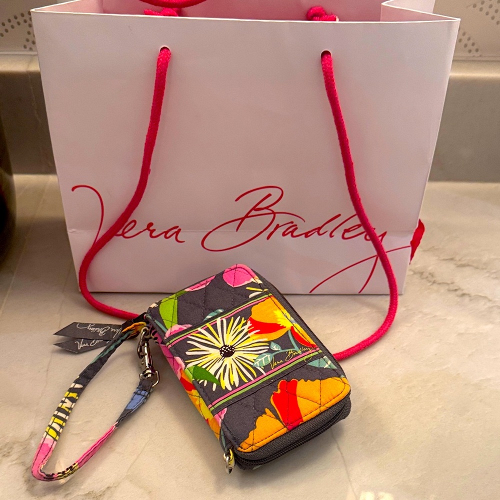 EUC Vera Bradley with Bag! Clutch, Wallet Small Purse, Adjustable Strap.